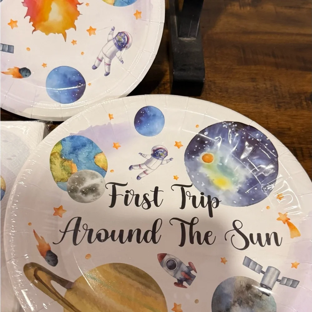 Space Adventure Disposable Tableware Set - Blue Serves 25